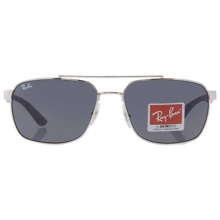 Ray Ban Dark Gray Rectangular Unisex Sunglasses RB3701 924387 59