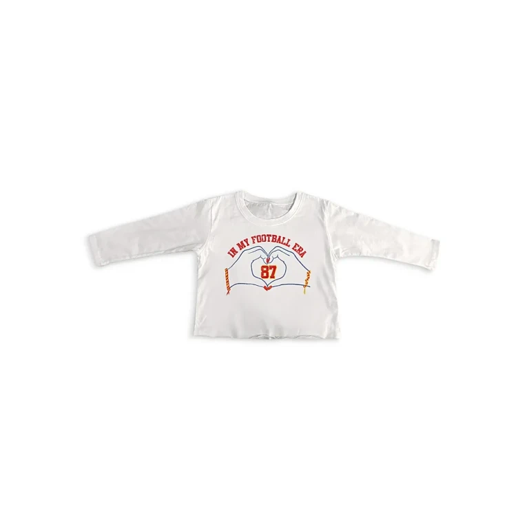 Girls' Football Era Long Sleeved Cropped Graphic Tee - Big Kid