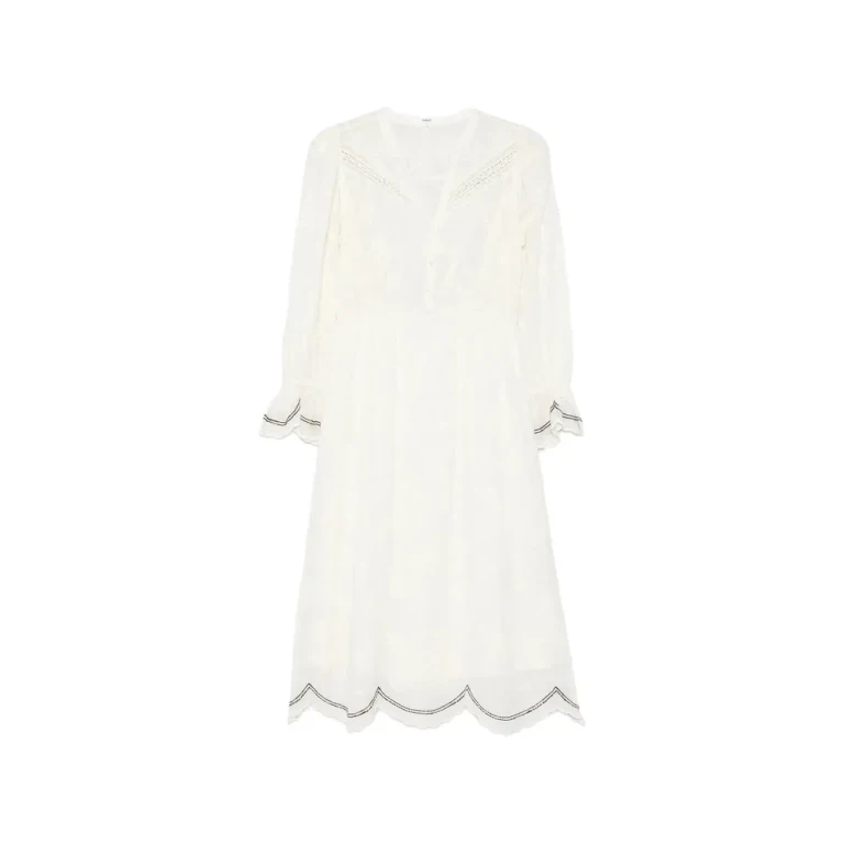 Ba & sh Robe Prisco Lace Trim Midi Dress