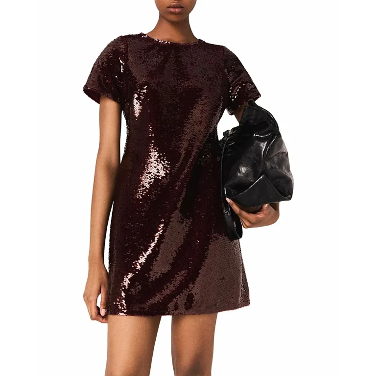 Maje Requina Embroidered Sequin Dress