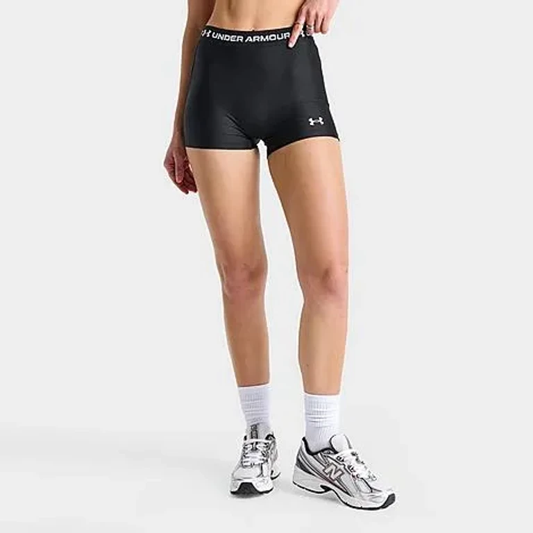 Under Armour Women's Heatgear Shorty 3-Inch Shorts in Ultimate Black/White Size: XS