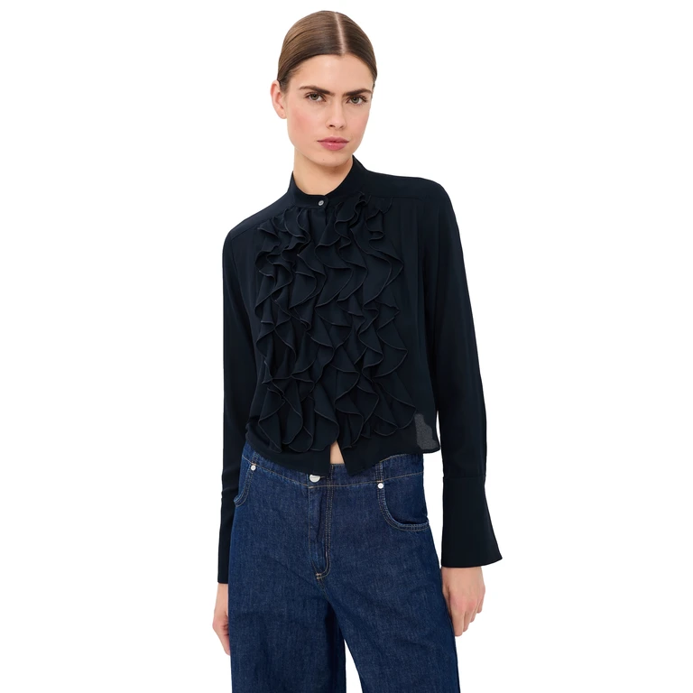 TWP Patti Button Down Top Midnight S