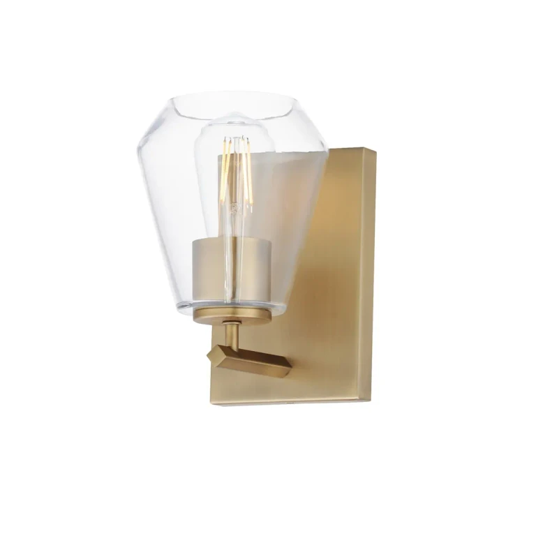 Natural Aged Brass Wall Sconce from the Geode Collection