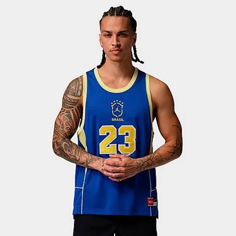 Jordan Men's Essentials Brazil Mesh Jersey in Old Royal/White Size: Small