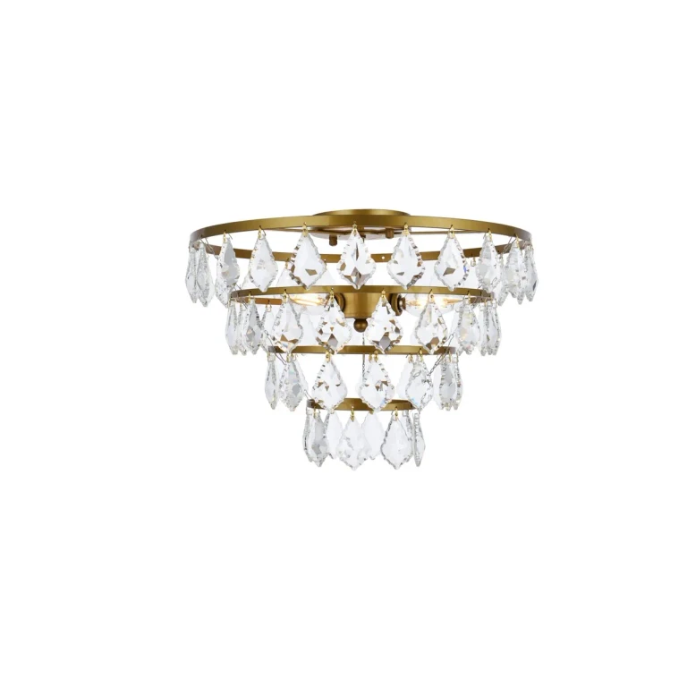 Brass Three Light Flush Mount from the Ella Collection