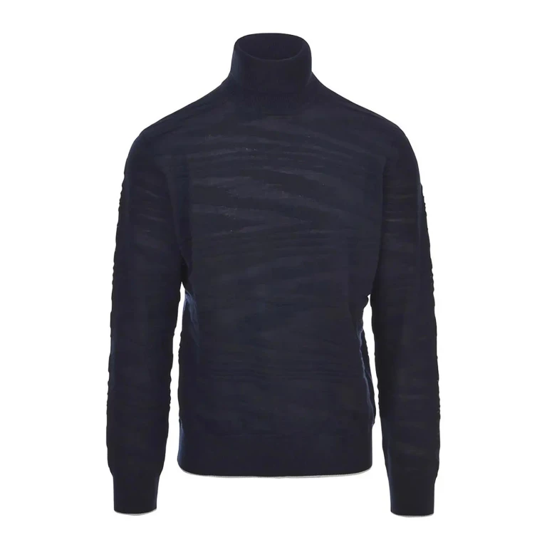 Pull Missoni à col rond - Bleu foncé