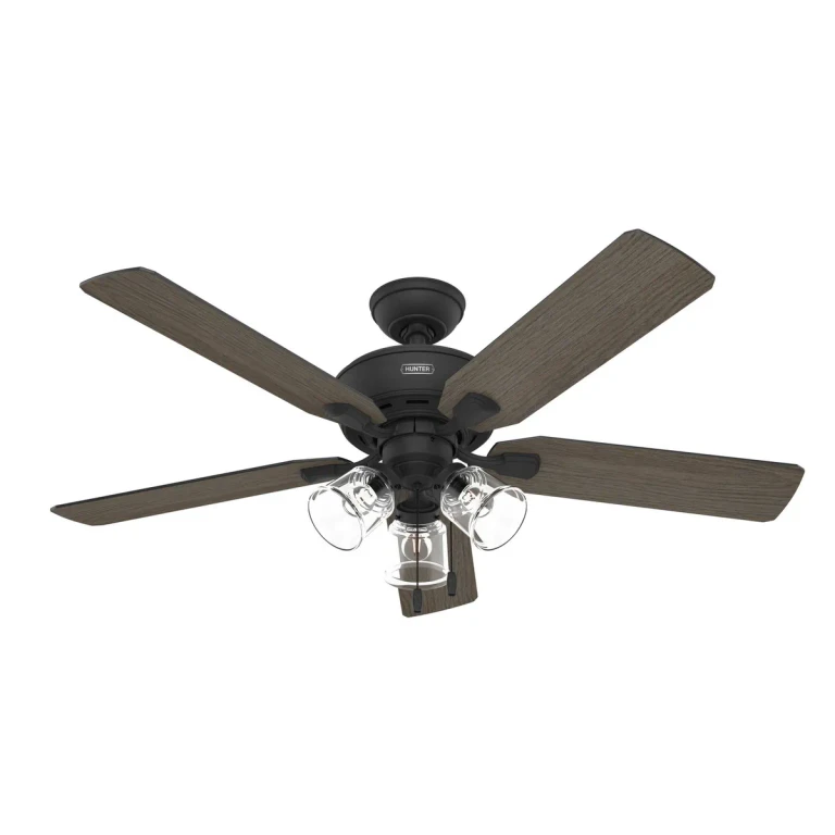 Matte Black 52"Ceiling Fan from the Rosner Collection