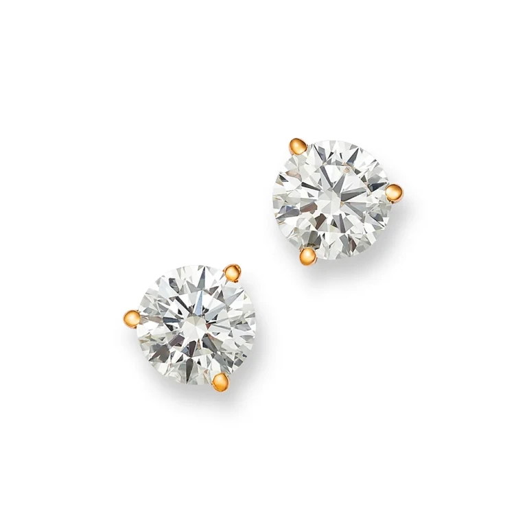 Certified Lab Grown Diamond Stud Earrings in 14K White Gold or 14K Yellow Gold, 3.0 tcw
