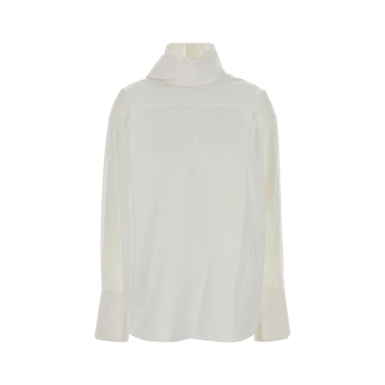 Carven White Poplin Orchid Blouse Exterior: Cotton Maglie - Women