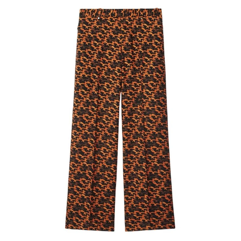 Burberry Fox Pattern Wool Tailored Trousers