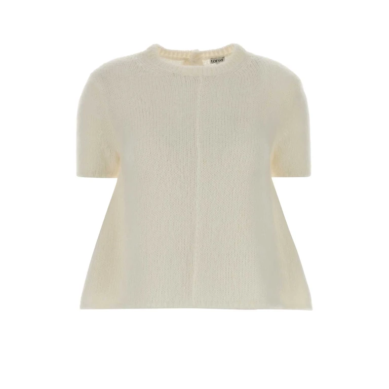 Loewe Ivory Stretch Mohair Blend Sweater White Maglieria - Women