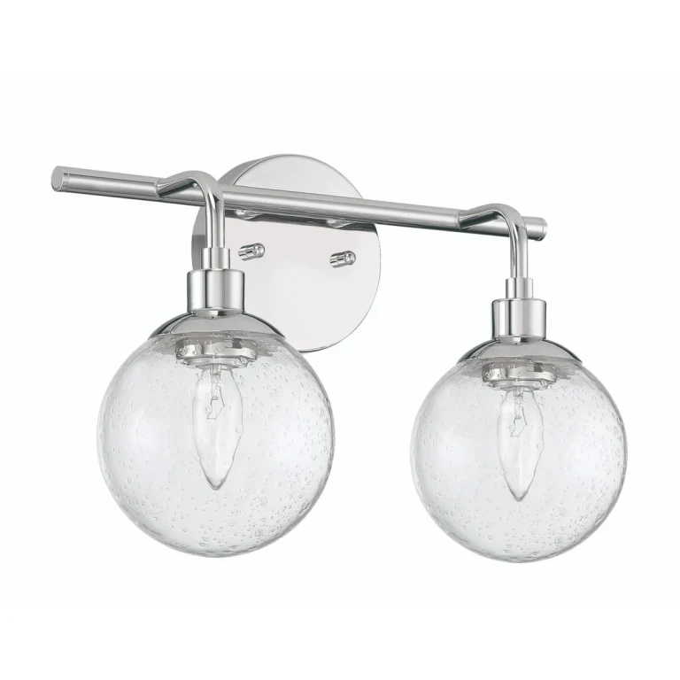 Chrome Two Light Vanity from the Que Collection