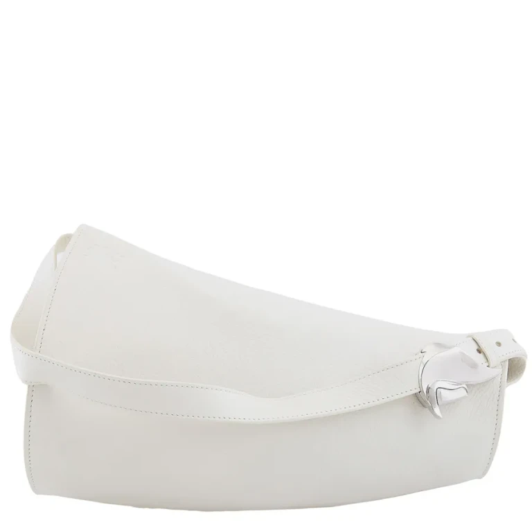 Burberry Large Leather Horn Bag in Almond
