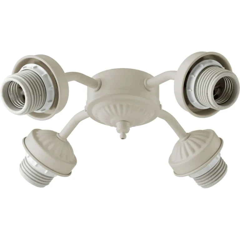 Quorum 4-Light 10" Ceiling Fan Light Kit in Antique White