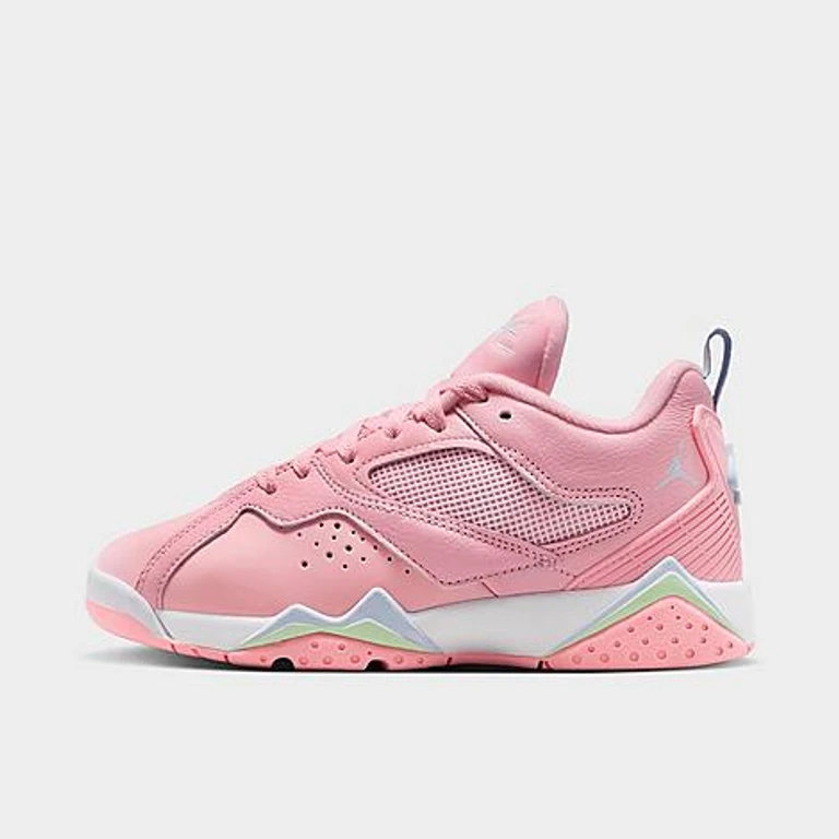 Jordan Big Kids Air MVP 92 Basketball Shoes in Medium Soft Pink/Vapor Green/White Size: 3.5