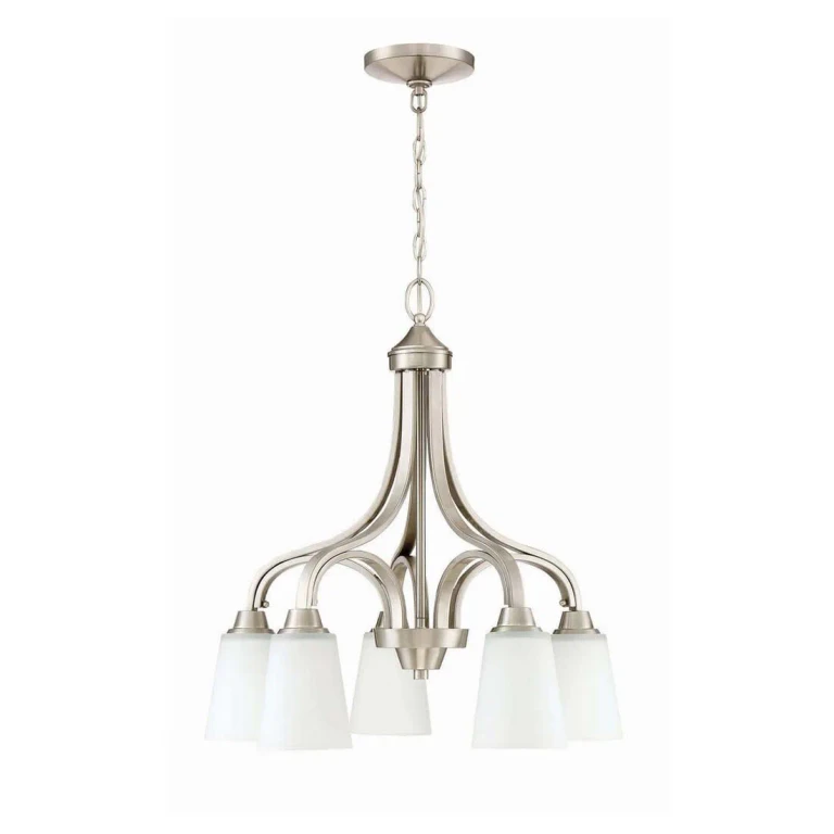 Grace 5-Light Transitional Chandelier in Brushed Polished Nickel