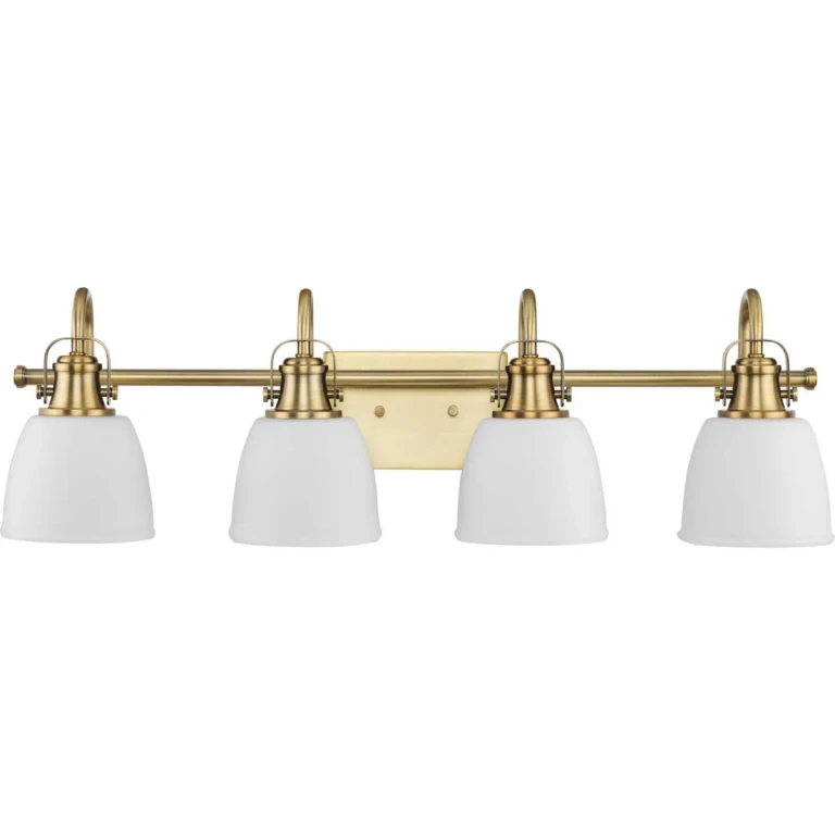 Vintage Brass Four Light Vanity from the Preston Collection
