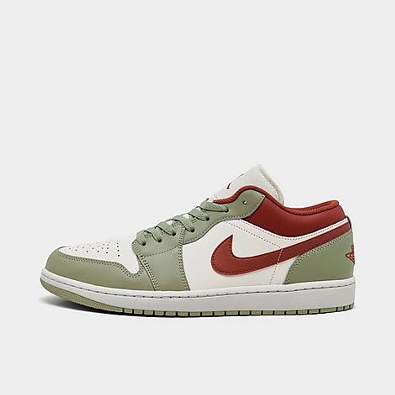 Men's Air Retro 1 Low Casual Shoes in Sail/Jade Horizon/Pure Platinum Size: 7.5