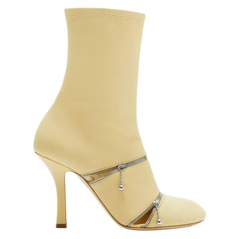 Burberry Peep 100 Leather Ankle Boots
