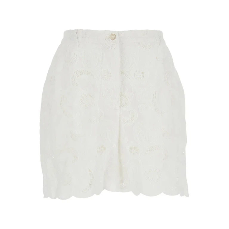 Merci WHITE BERMUDA with Front Pockets and Button Closure for Men Shorts - Women