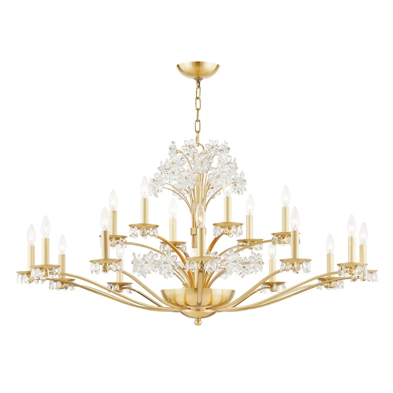 Aged Brass 20 Light Chandelier from the Beaumont Collection