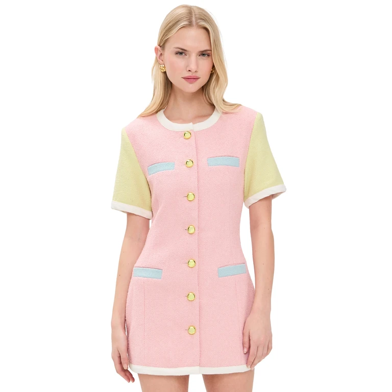 MAUDE CLUB Taylor Dress Pink Multi S