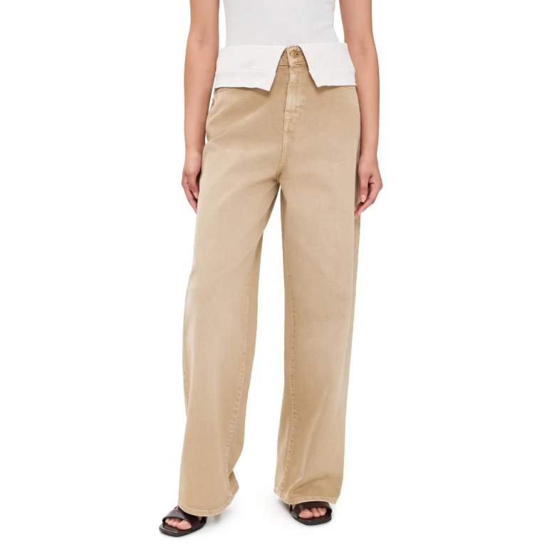 7 For All Mankind Double Layer Slouchy Wide Leg Jeans Colored Mankind 28