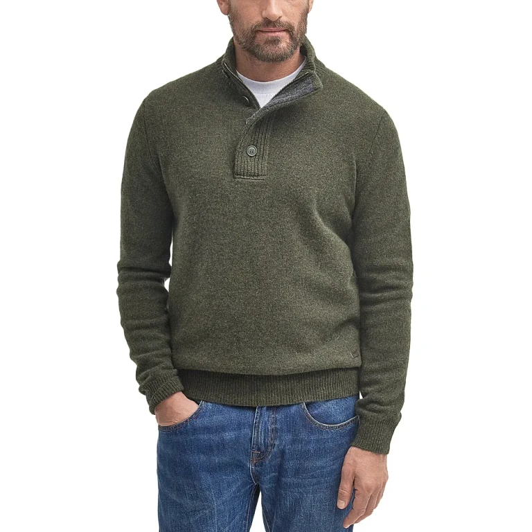Barbour Elbow Patch Mock Neck Sweater