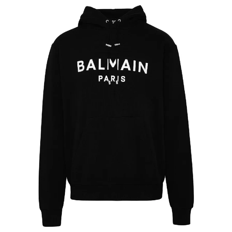 Balmain Logo Printed Cotton Hoodie