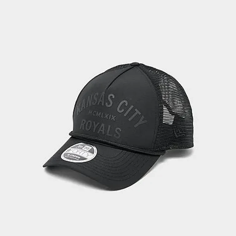 New Era Kansas City Royals MLB Minimalist 9FORTY M-Crown Snapback Hat in Black