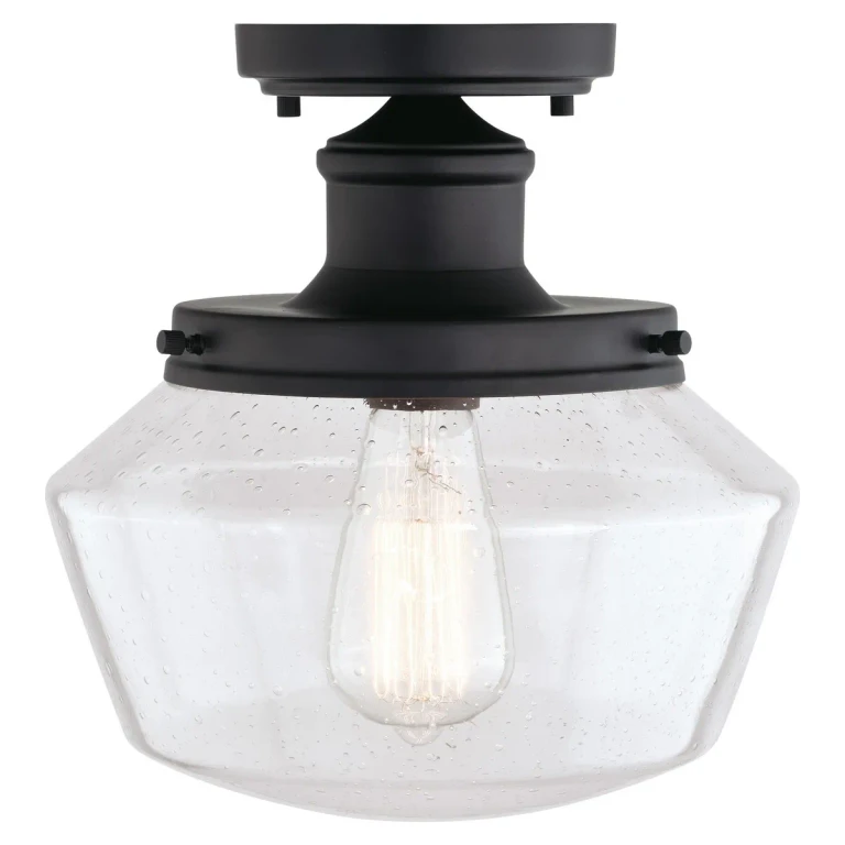 Matte Black Outdoor Flush Mount from the Collins Collection