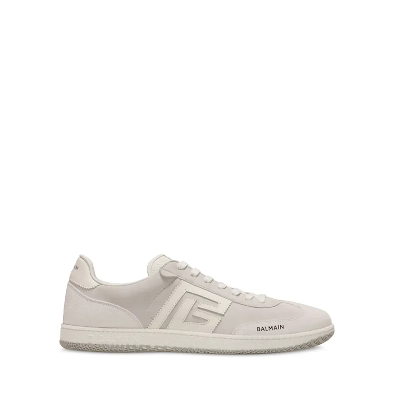 Balmain Men's Swan Suede & Patent Leather Sneaker
