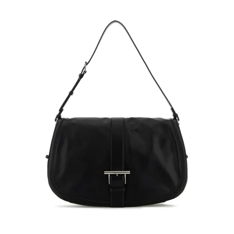 Alexander Mcqueen Black Leather Maxi Satchel Shoulder Bag