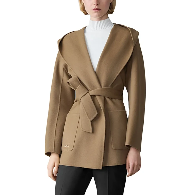 Mackage Wool Wrap Coat with Sash Belt