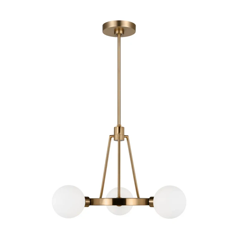Satin Brass Three Light Chandelier from the Clybourn Collection