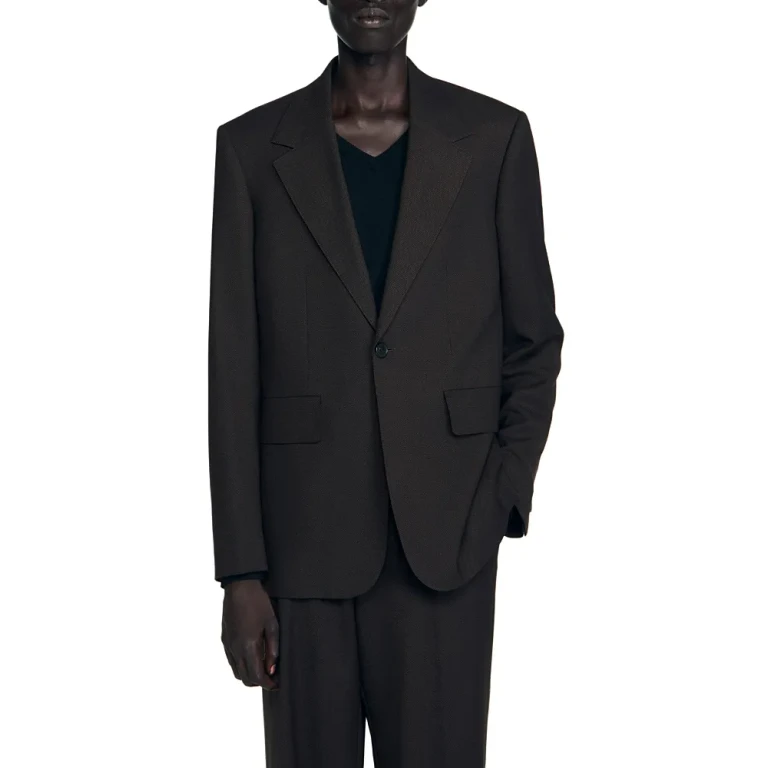 Sandro Wool Blend Classic Fit Suit Jacket