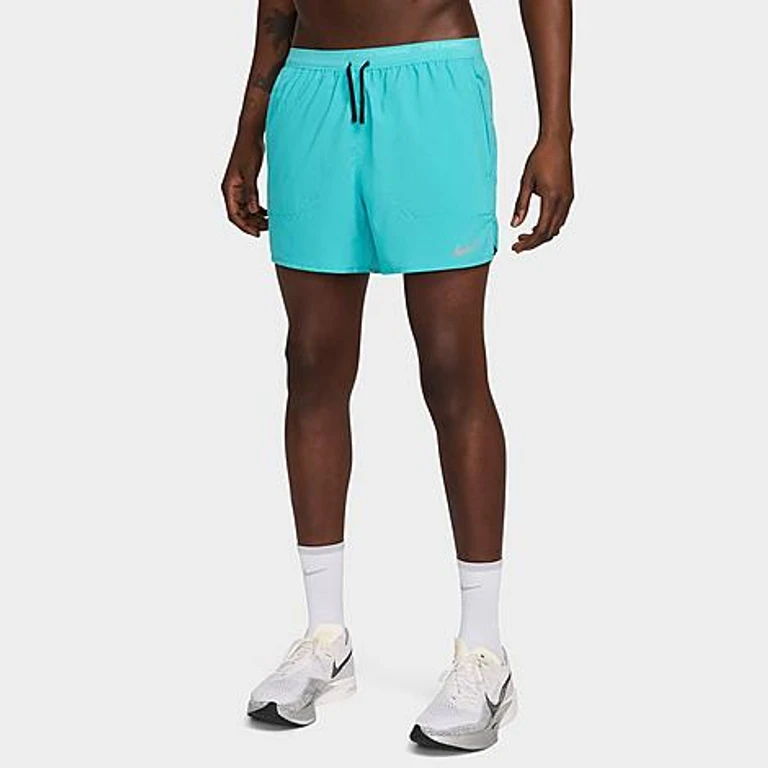 Nike Men's Dri-FIT Stride 5" Brief-Lined Running Shorts in Hydrangeas/Black Size: XS