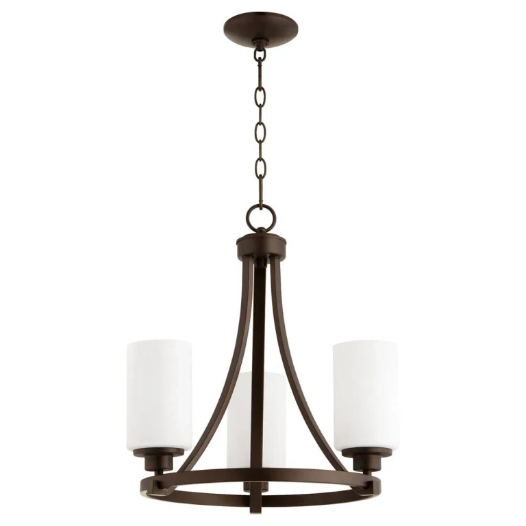 Quorum Lancaster 3-Light 19" Transitional Chandelier in Oiled Bronze