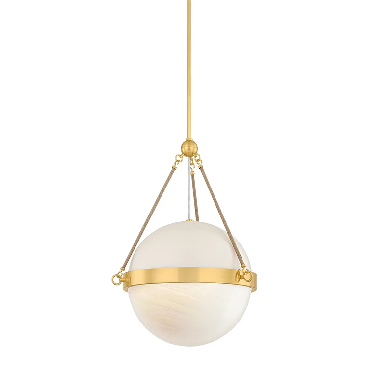 Aged Brass Soft Bisque Pendant from the Abbie Collection