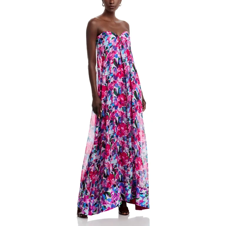 Chiara Boni La Petite Robe Junji Chiffon Strapless Gown