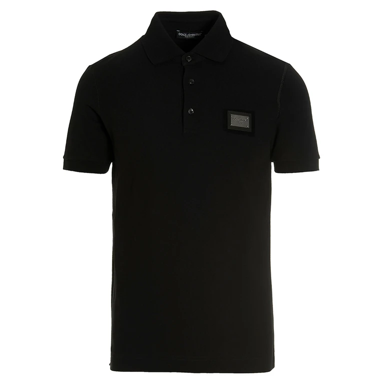 Dolce & Gabbana Black Cotton Polo Shirt - Men