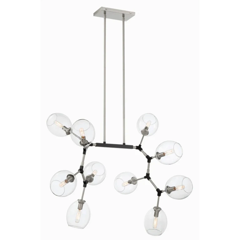 Brushed Nickel Black Accents Chandelier from the Nexpo Collection