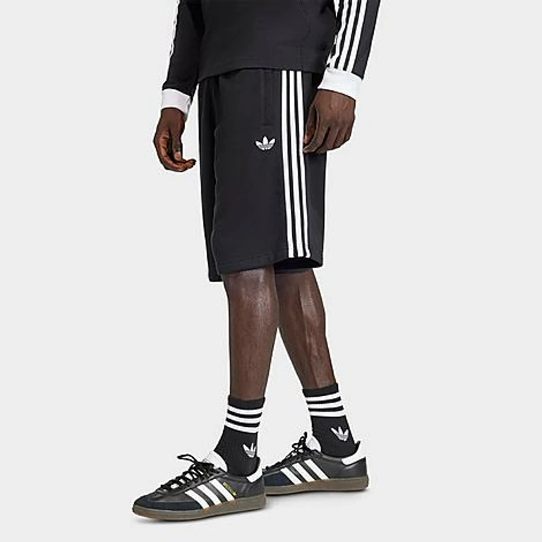 adidas Men's Originals 3-Stripes French Terry Shorts in Black Size: XS
