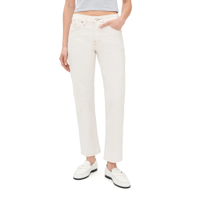 Good American Vintage Straight Ankle Jeans Ecru001 10