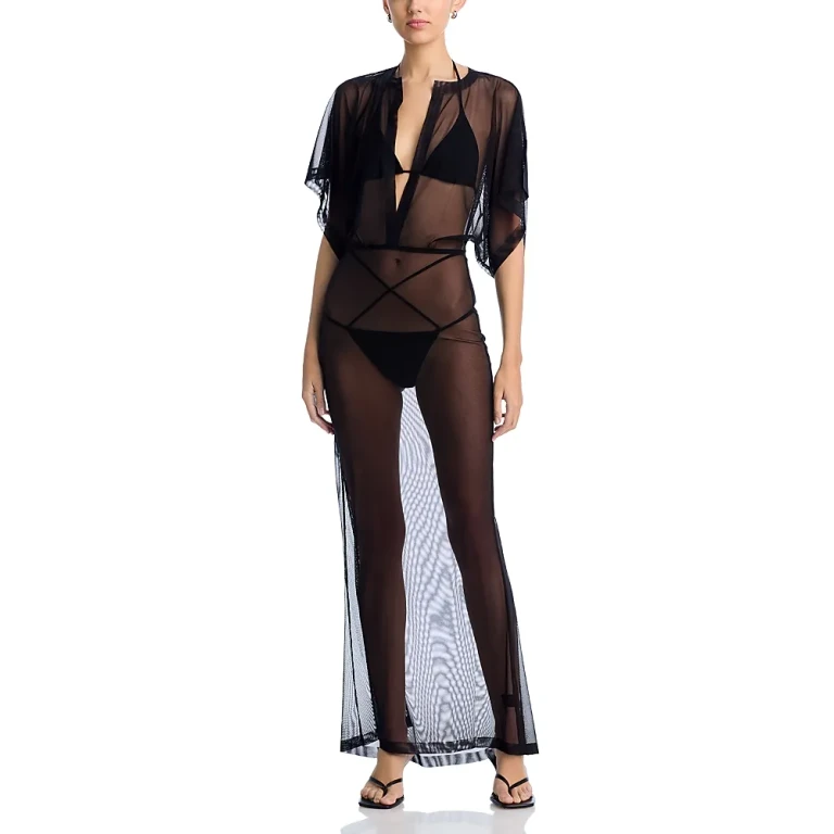 Norma Kamali Obie Sheer Dress Swim Cover-Up