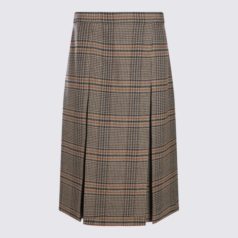 Saint Laurent Brown Wool Skirt
