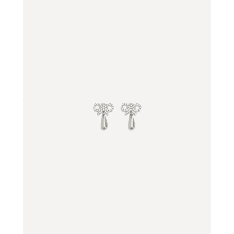 SELF-PORTRAIT Crystal bow pearl Earrings Female UNI