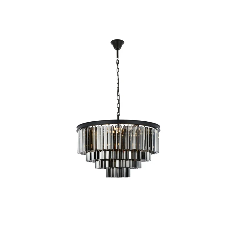 Matte Black 17 Light Chandelier from the Sydney Collection