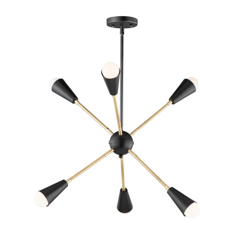 Black Satin Brass LED Pendant from the Lovell Collection