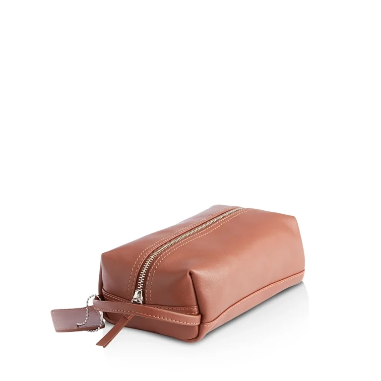 Royce New York Leather Compact Toiletry Travel Bag